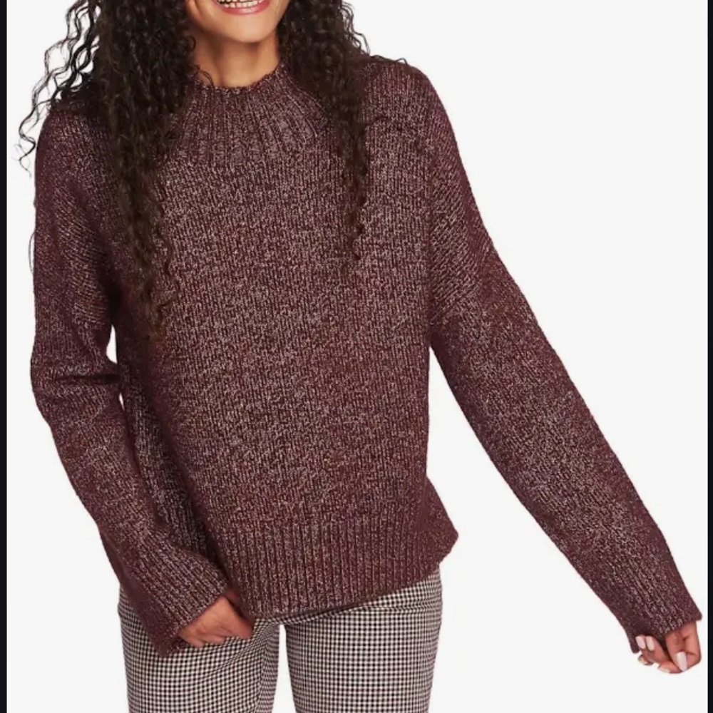 1.State | Mock neck sweater in Vintage Rouge sz XS